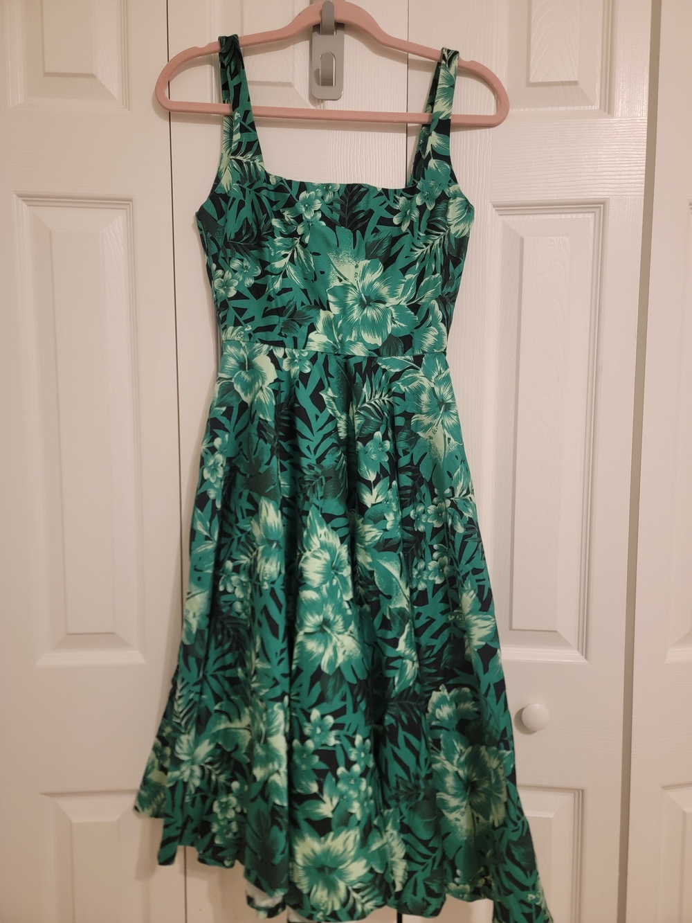 Zara Green Floral Midi Dress